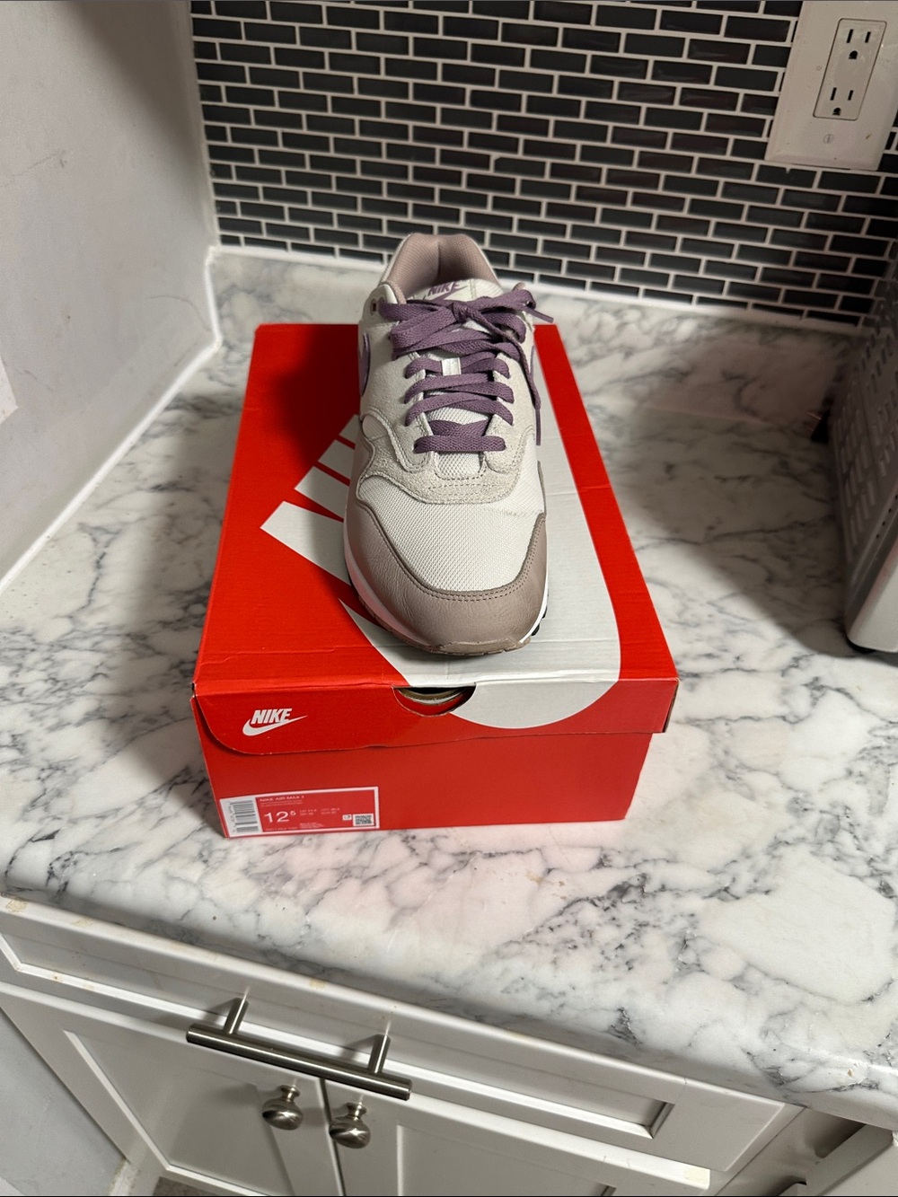 Nike Women's Taupe and Lavender Lace Runner